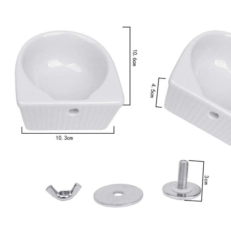 Small Animals Bowl, Detachable Cage Feeder Pet Ceramic Water & Food Feeder, Small Animal Supplies for Rabbit Parrot Squirrels Chinchilla Hamster Ferret (White, M) White Medium - PawsPlanet Australia