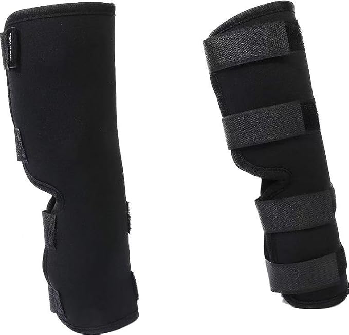 ROZKITCH Dog Leg Protector for Rear Hock Joint or Front Leg Brace, 1 Pair of Dog Leg Compression Wrap Sleeve for Anti Licking Carpal Support Ankle Support Protect Injury Sprain Torn ACL CCL Black L Large - PawsPlanet Australia