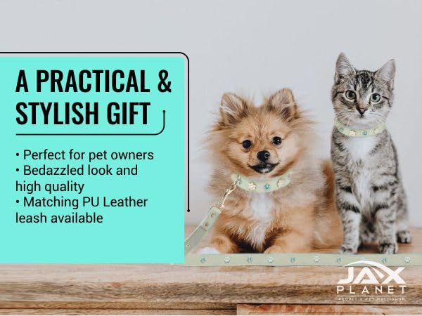 PU Leather Rhinestone Pet Leash - Green Leather Dog Leash - Soft, Padded & Comfortable for Female Dogs and Cats, Stylish for Walking & Running, Diamond Crystals & Metal Flowers - M 4FT Leash(M)-4ft LSH:Green - PawsPlanet Australia
