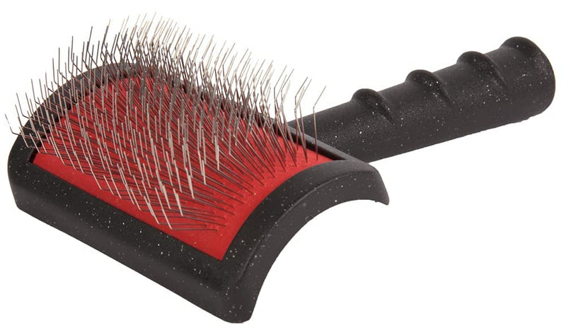 Yento Mega Pin Slicker Dog Brush, For Poodle and Doodles, Puppy Essential, Professional Ergonomic Handle Dog Brush for Shedding and Removing Loose Fur, Extra Curved, Medium - PawsPlanet Australia