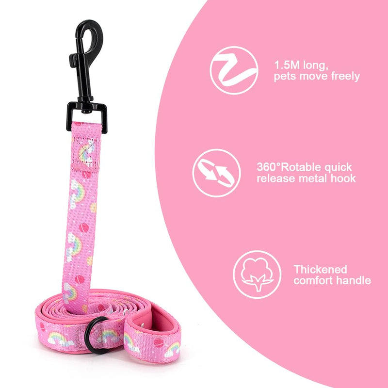 Dog Cat Harness and Leash Set, Puppia Soft Mesh Padded and Adjustable Puppy Vest Cute Dog Clothes Escape Proof Easy Walk Pet Accessories Rainbow L (Neck 15.7"-21"; Chest 19.6"-28.3") - PawsPlanet Australia