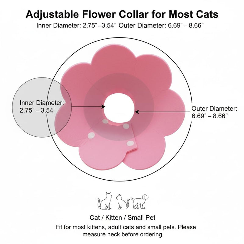 3-Piece Elizabethan Collar Set for Cats, Soft and Adjustable Post-Surgery Recovery Collars for Kittens, Puppies, and Rabbits (Pink, Orange, Yellow)