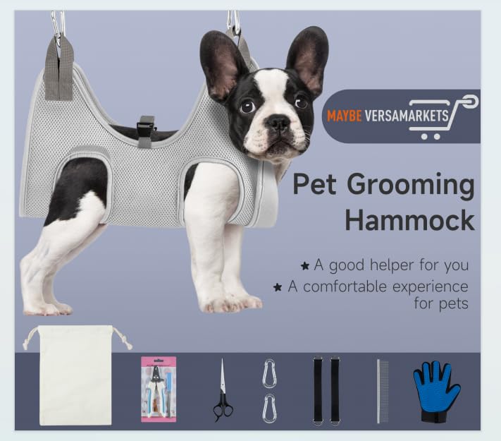 Dog Grooming Hammock, Dog Grooming Harness, Dog Nail Trimming Restraint, Dog Grooming Tools, Dog Nail Clippers for Small Dogs,Grooming Hammock for Small Dogs, Pet Grooming Hammock - PawsPlanet Australia