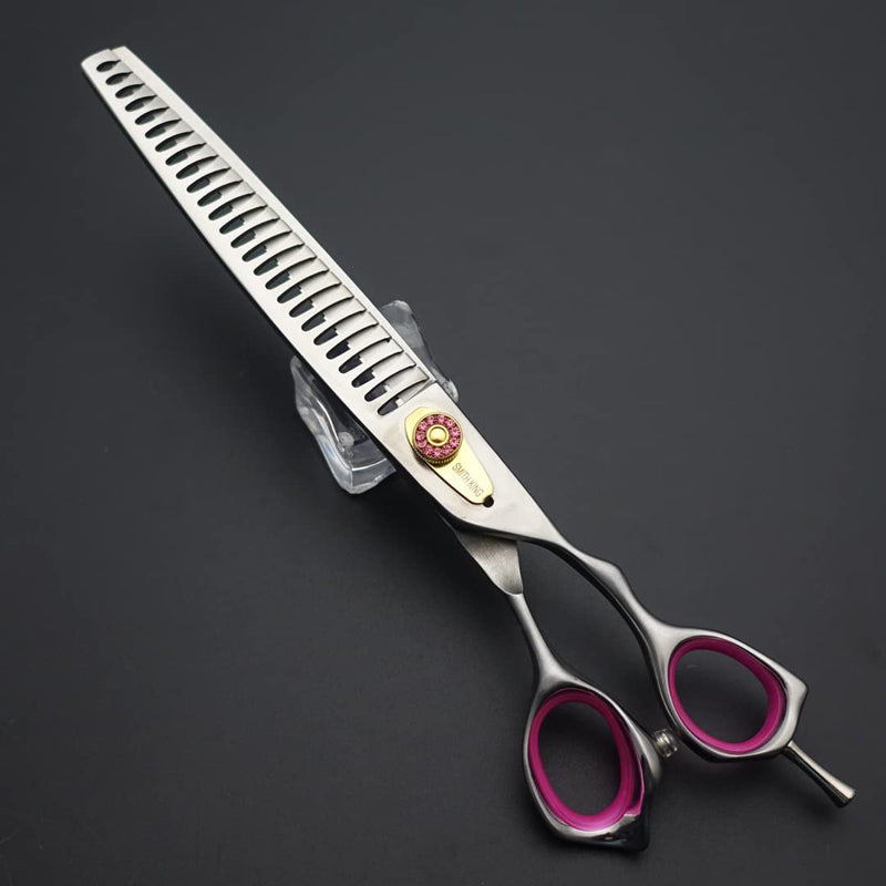 Professional Dog Grooming Shears Set Dogs Straight & thinning & Curved scissors & chunkers Scissorswith comb in 1 Set for Right-handed & Left-handed (8.0 Silvery right-handed) 8.0 Silvery Right-handed - PawsPlanet Australia