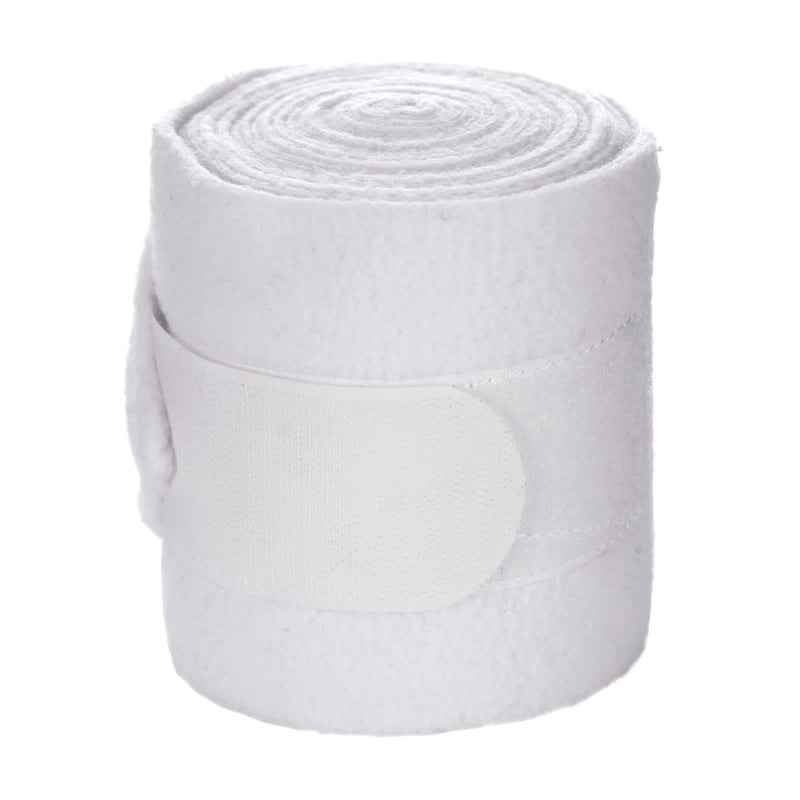 Equinavia Luna 9' Fleece Polo Wraps, Set of 4 Horse Leg Bandages | Storage Bag Included One Size White - PawsPlanet Australia
