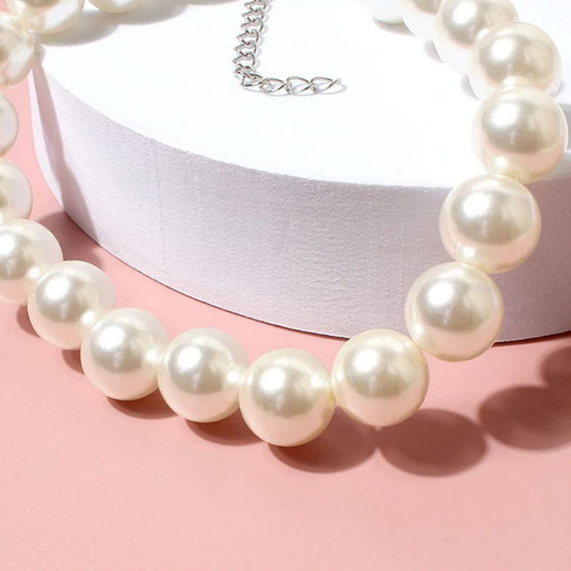 Adorable Pet Pearl Collar Adjustable Cat Dog Pet Necklace Jewelry Chihuahua York Girl Clothing Dress Accessories White - PawsPlanet Australia