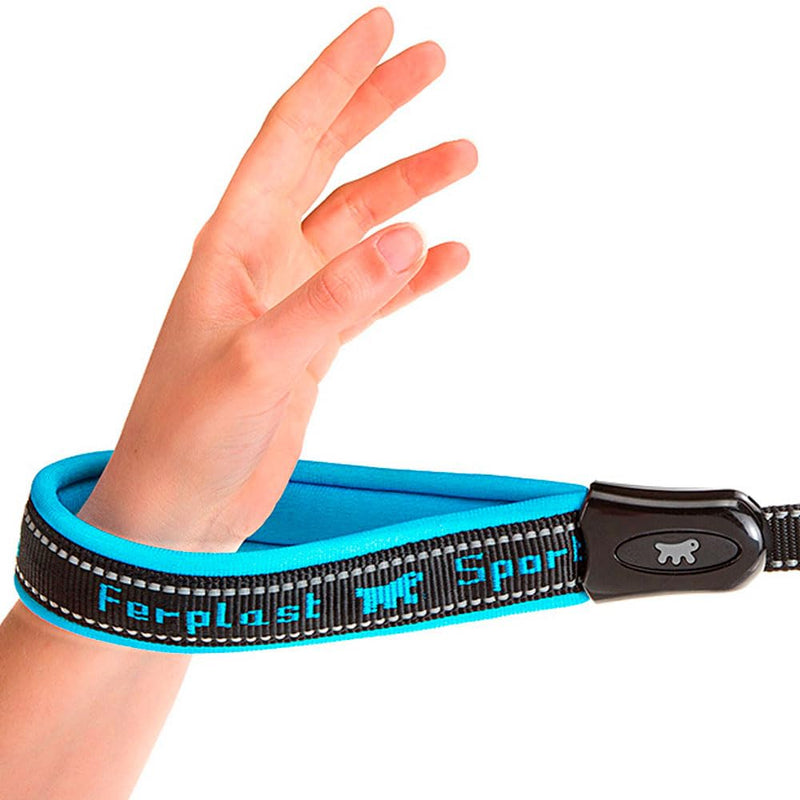 Ferplast SPORTDOG G Dog Lead - MATIC Automatic Closure Technology - Reflective & Anti-Abrasion - Second Handle - Soft Padding - Italian Design - 120 x 2 cm, Blue M (120 x 2 cm) - PawsPlanet Australia