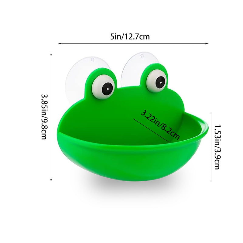 Frog Habitat with Suction Cup, 2 Pcs Cute Fish Tank Accessories Frog Dish Holder Frog Decor Frog Terrarium Decor for Tree Frog Toad Tadpole, Plastic, Green - PawsPlanet Australia