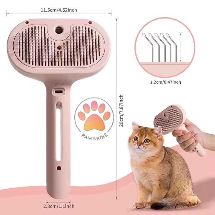 Cat steam brush, Pet steam brush, Innovative Accessories to Enrich Indoor Cats (Pink) Pink - PawsPlanet Australia