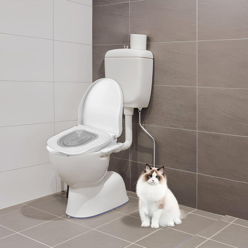 Cat Toilet Training Kit, Toilet Training for Cats,Professional Cat Urinal Reusable Kit System Trainer Seat Tool Pet Cleaning Most Toilets with Extra Tray Environment Pink - PawsPlanet Australia