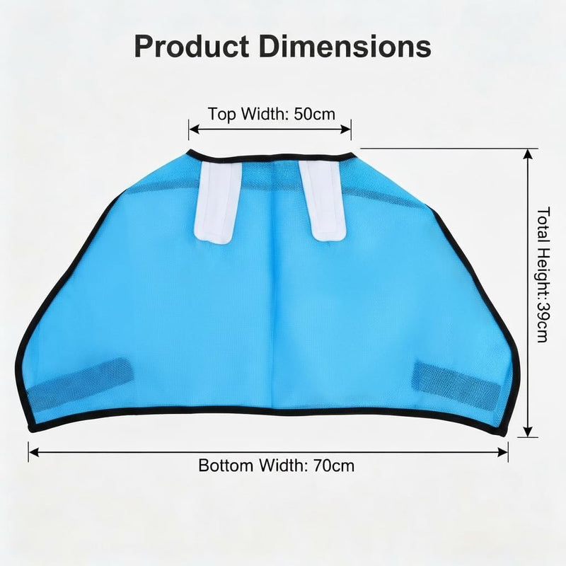 Horse Fly Mask Without Ears, UV Protection Fly Mask for Horses, Breathable Fine Mesh Horse Face Mask for Mosquito & Insect Protection, Adjustable Equine Fly Mask for Summer Riding & Barn Use, Blue