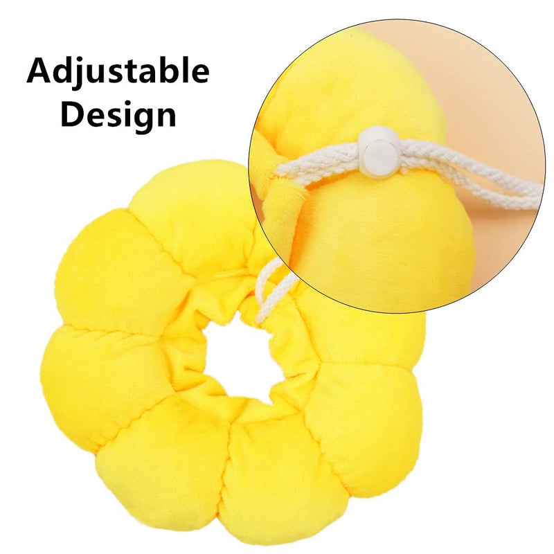 Adjustable Cat Recovery Collar Cat Elizabethan Collar Pet Cone Collar Cat Cone Collar for Anti-Bite Lick, Kittens and Puppies Wound Healing (S Sun Flower) sun flower rainbow sun flower 22.6*8.6*4 - PawsPlanet Australia