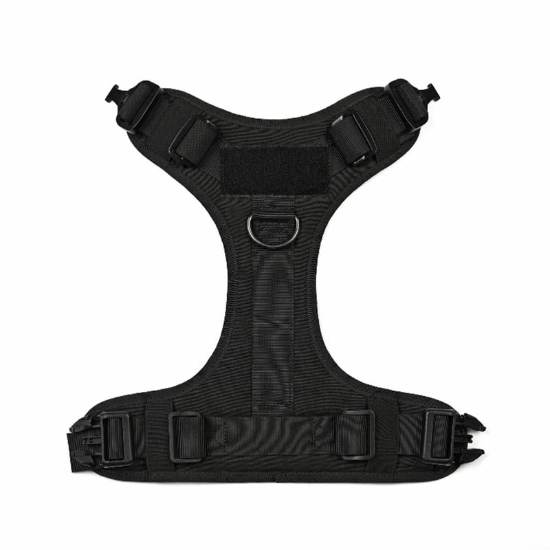 Tactical Dog Harness with Handle, Collar & Leash Set – No Pull Dog Vest with Adjustable Buckles, Reflective Patches & Heavy-Duty Nylon for Medium Dogs (Black) Black - PawsPlanet Australia