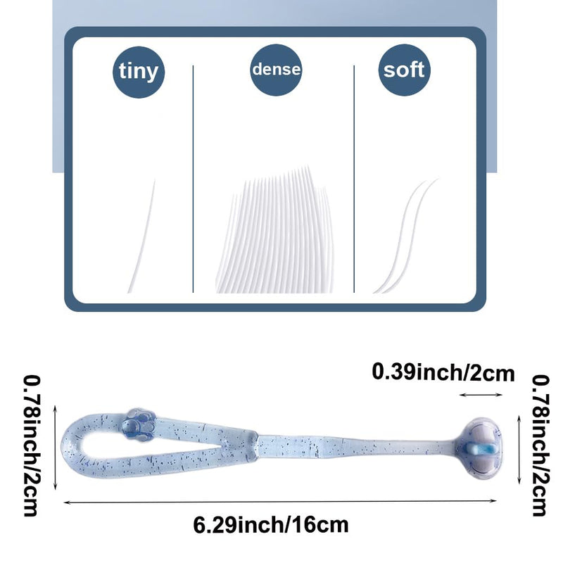3-Sided Pet Toothbrush for Dogs & Cats, Soft Bristles Dental Care Brush, Non-Slip Handle, Gentle Teeth Cleaning for Puppies, Kittens & Small Pets Blue+pink 1 Count (Pack of 1)