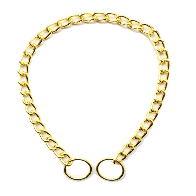 Gold Choke Chain for Dogs, 2Pack Heavy Duty Training Choker Collar for Dogs Metal Slip P Link Martingale Collars for XXS XS Small Medium Large Dog, XL XL(Neck Max 22inch)D4mm 2Pack Gold - PawsPlanet Australia