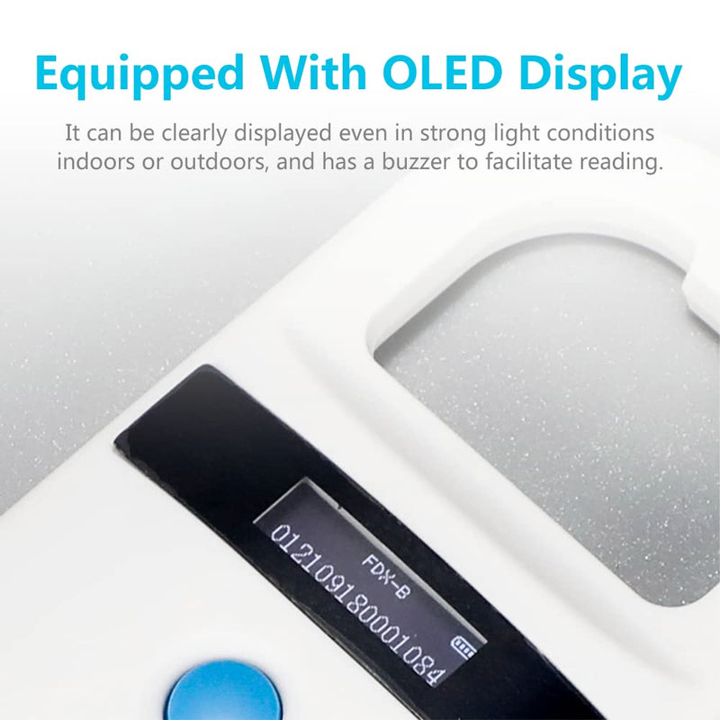 Watris Veiyi Dog Microchip Reader, Pet Microchip Scanner with OLED Display Screen, Pet Chip ID Scanner Supports FDX-B (ISO11784/11785) and EMID Microchips, for Animal Management - PawsPlanet Australia