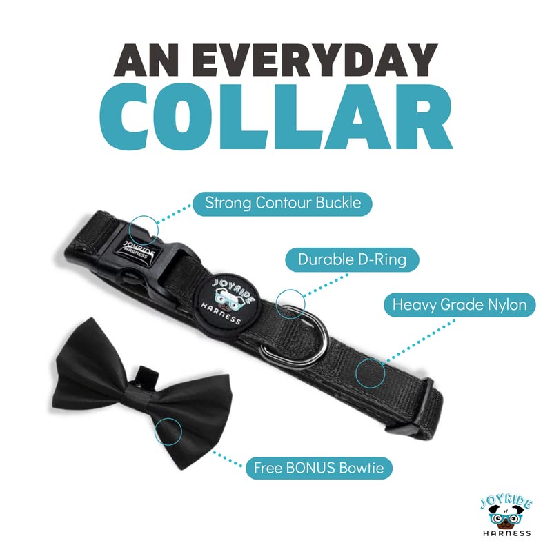 Joyride Harness Dog Collar with Removable Bowtie - Adjustable and Breathable for All Dog Breeds, Strong D-Ring and Heavy Duty Buckle, for Pet Lovers Purple XS - PawsPlanet Australia