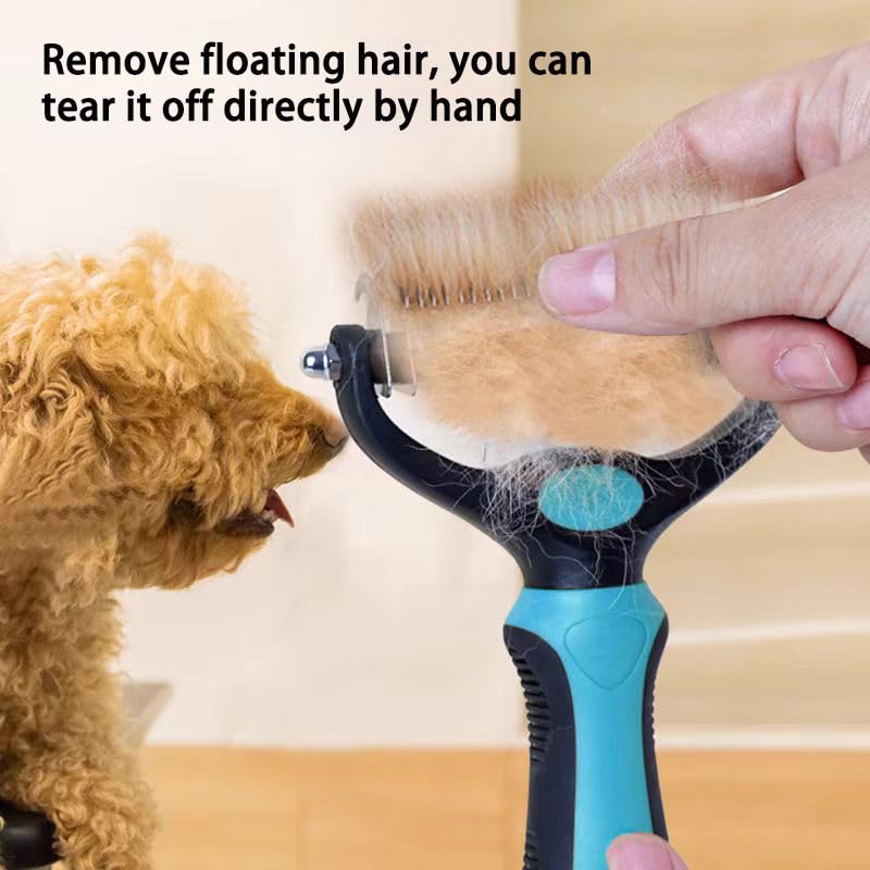 Pet Dematting Tool 2 Pack Double Sided Undercoat Rake & Dematting Comb for Cats and Dogs for Detangling Matted or Knotted Undercoat Hair (Black, Small) Black - PawsPlanet Australia