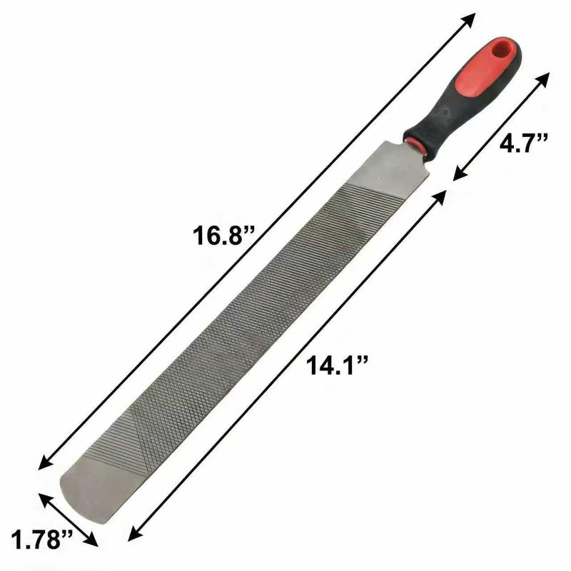 18Inch Double-Sided Farrier Rasp - Professional Hoof Rasp for Horses, Coarse & Fine Filing Surfaces, Hardened Steel with Ergonomic Non-Slip Handle for Hoof Trimming and Shoeing
