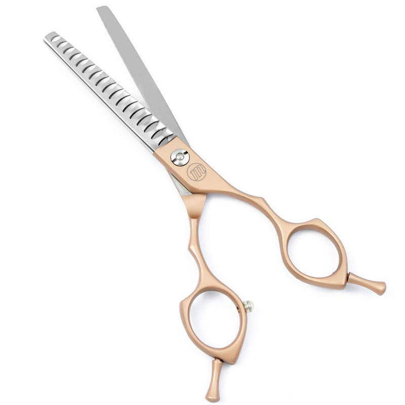 Moontay 6.5" Professional Pet Grooming Scissors Set, 3-pieces Dog Cat Grooming Straight & Curved & Chunker Shears/Scissors with 1 Grooming Comb, 440C Japanese Stainless Steel Grooming Scissor, Gold 3 PCS ( Straight & Curved & Chunker Scissors ) - PawsPlanet Australia