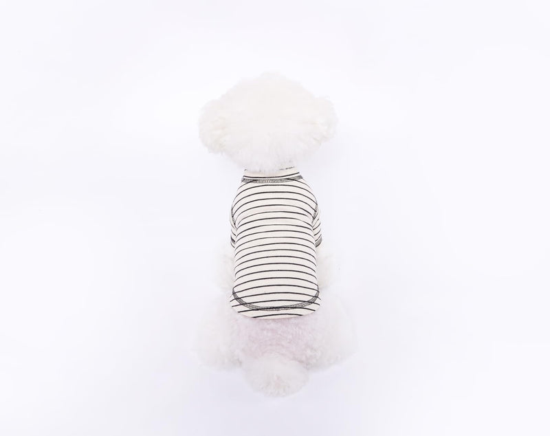 Dog Striped Thermal Undershirt,pet Apparel Designed for Warmth, Suitable for Small Dogs Cats Boy Girl. Combines Cuteness and Style. Colors: Black & White, Purple & Green. (Black-White, Large) black-white - PawsPlanet Australia