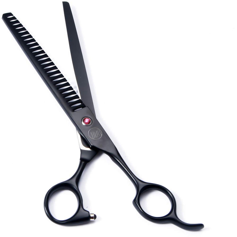 Professional Dog Grooming Scissors Set, 7 Inch/8 Inch Pet Grooming Scissors Chunkers Shears for Dog, Curved Dog Grooming Scissors, Thinning Shears for Dog with Grooming Comb 8 Inch (Pack of 5) Black