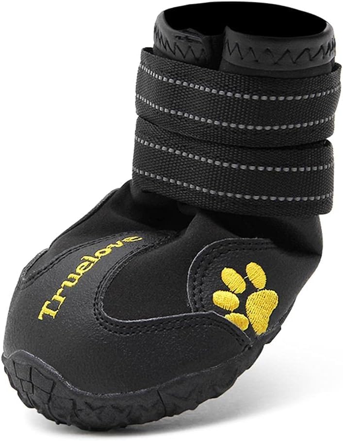 TRUE LOVE Dog Shoes Waterproof Anti-Slip Rain Boots with Reflective TLS3961(6#, Black) 6#