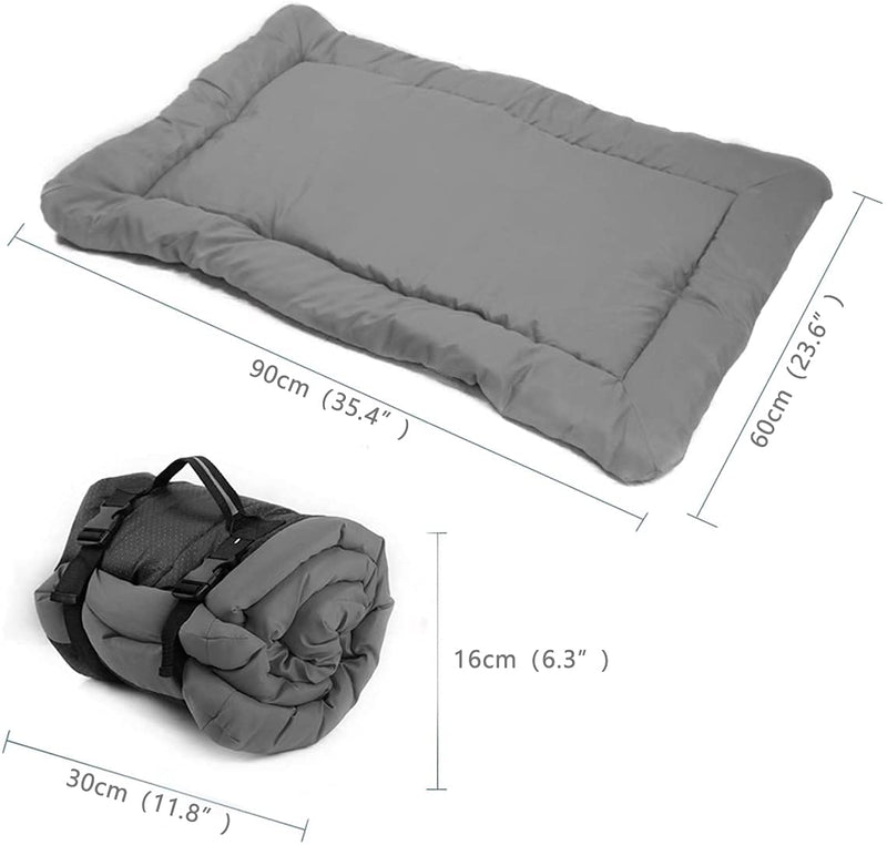 Outdoor Dog Bed, 35”x24“ Portable Camping Travel Dog Bed, Soft, Comfortable, Waterproof, Non-Slip, Machine Washable Easy to Clean Pet Mat for Small, Medium and Large Dog and Cat Grey - PawsPlanet Australia