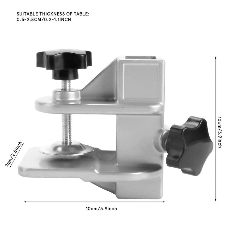 Fdit 20mm x 20mm Pet Grooming Table Arm Clamp, Aluminium Alloy H Bar Holder for Hair Dryer, Adjustable Fixture Clip for Dog Cat Grooming Table Accessories 20*20mm