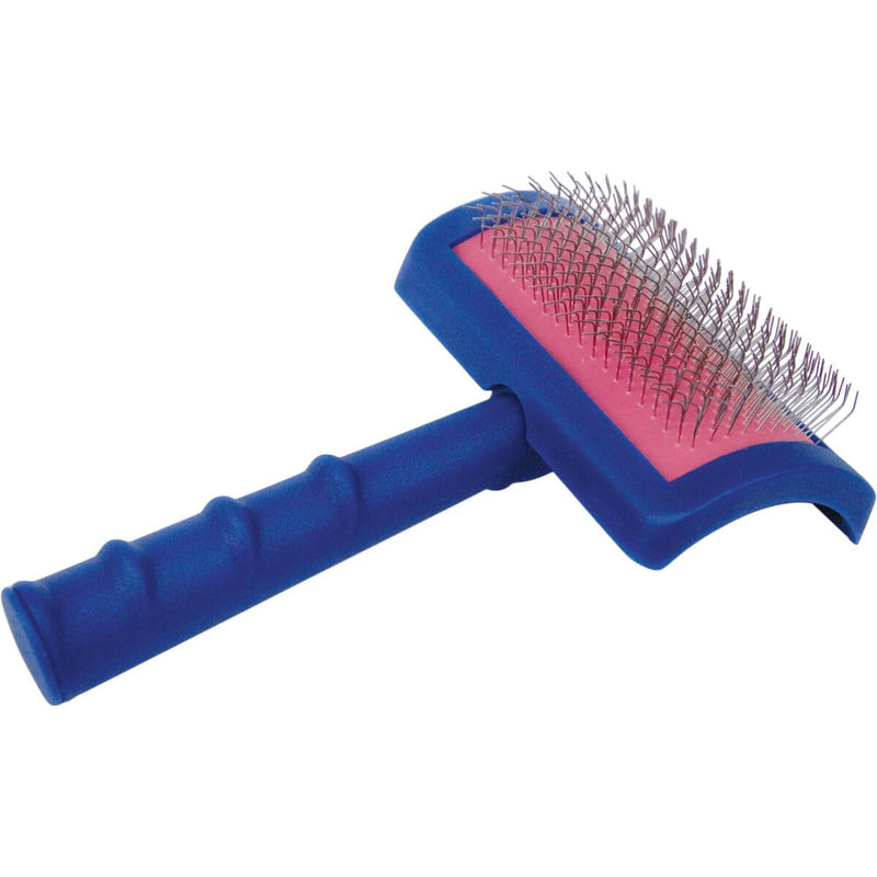 Show Tech Tuffer Than Tangles Slicker Brush for Dog Grooming with Long, Regular Pins, Medium Size, Perfect for Doodle Breeds, Angled Pins for Dematting, Remove Undercoat, Comfort Grip Handle Medium Size Regular Pins - PawsPlanet Australia