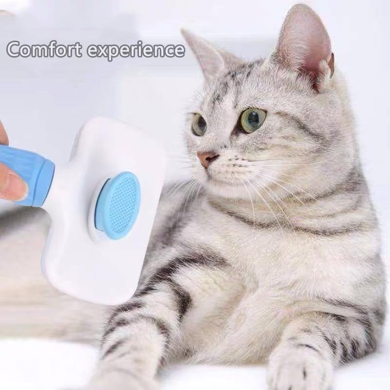 Self Cleaning Slicker Brush, Dog Cat Bunny Pet Grooming Shedding Brush，Deshedding Pet Supplies Accessories (Blue) (Blue) Blue - PawsPlanet Australia