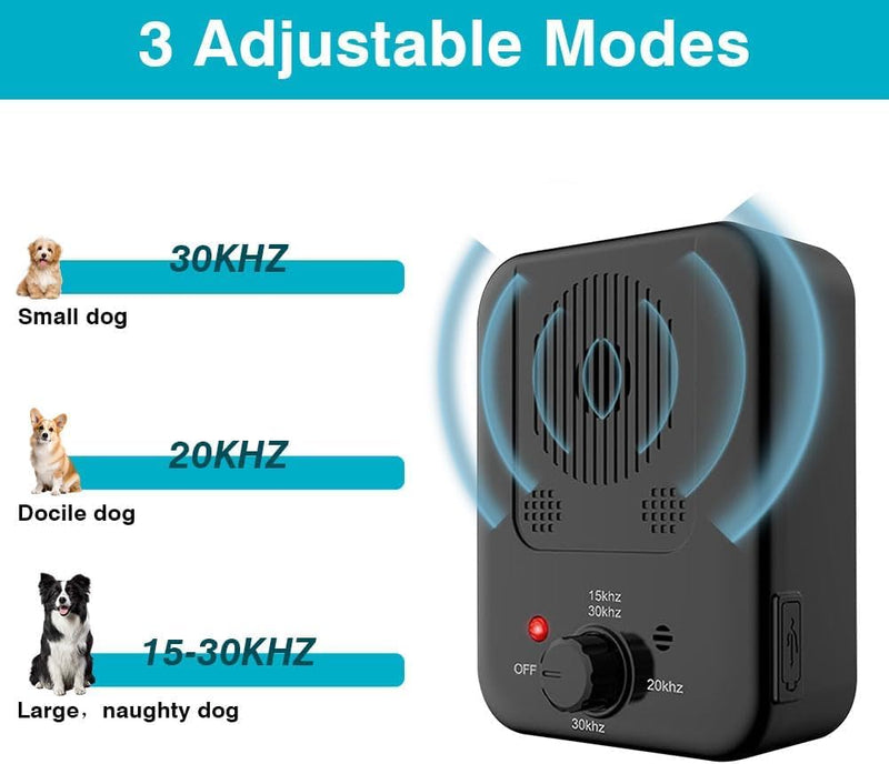 Anti Barking Control Devices for Dogs,Ultrasonic Dog Barking Deterrent Devices Rechargeable,3 Modes of Dog Anti Barking Devices Suitable for Large, Medium, and Small Dogs 1 Pack - PawsPlanet Australia