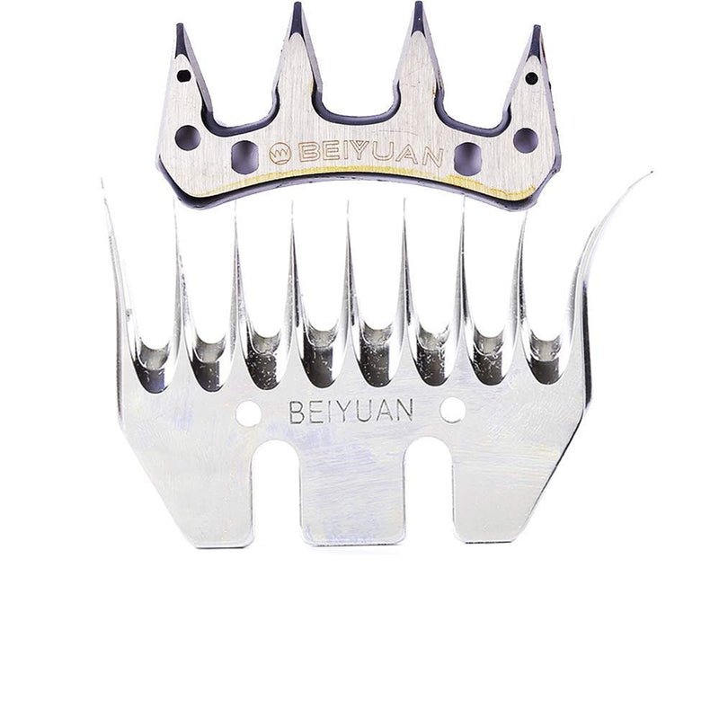 Sheep Shears Blades 9-Tooth Wool Shearing Comb and Cutter Blade Set for Alpaca Goats Wool Cutter Grooming Trimmer(9T Scimitar+Front Blade) 9T scimitar+front blade - PawsPlanet Australia