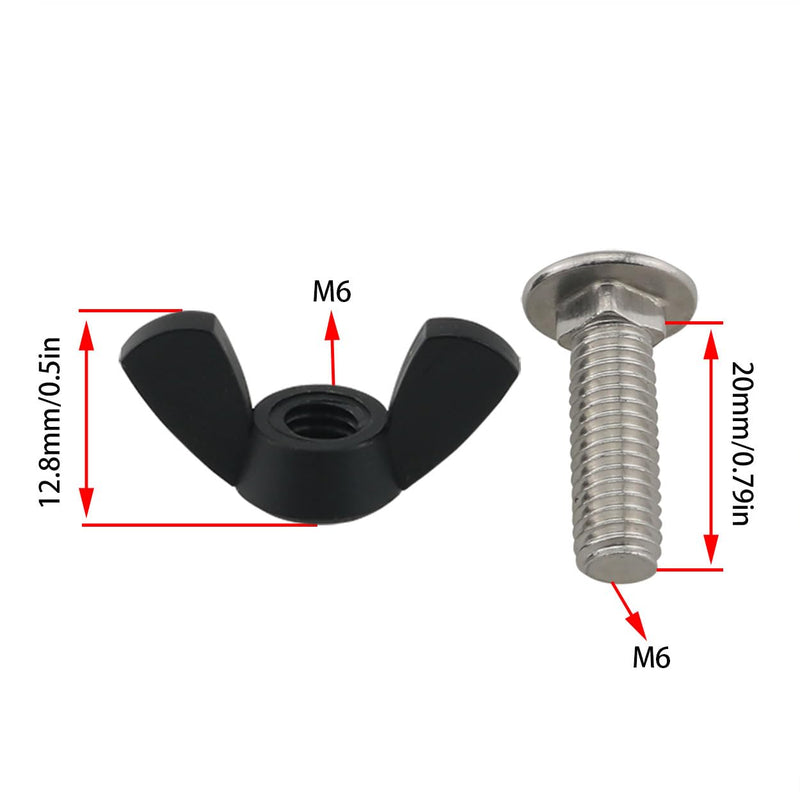 10Sets Pet Carrier Fasteners Set, 20PCS M6 Stainless Steel Replacement Bolts and M6 Plastic Butterfly Nuts Dog Kennel Hardware Replacement Set for Pet Carrier Kennel - PawsPlanet Australia
