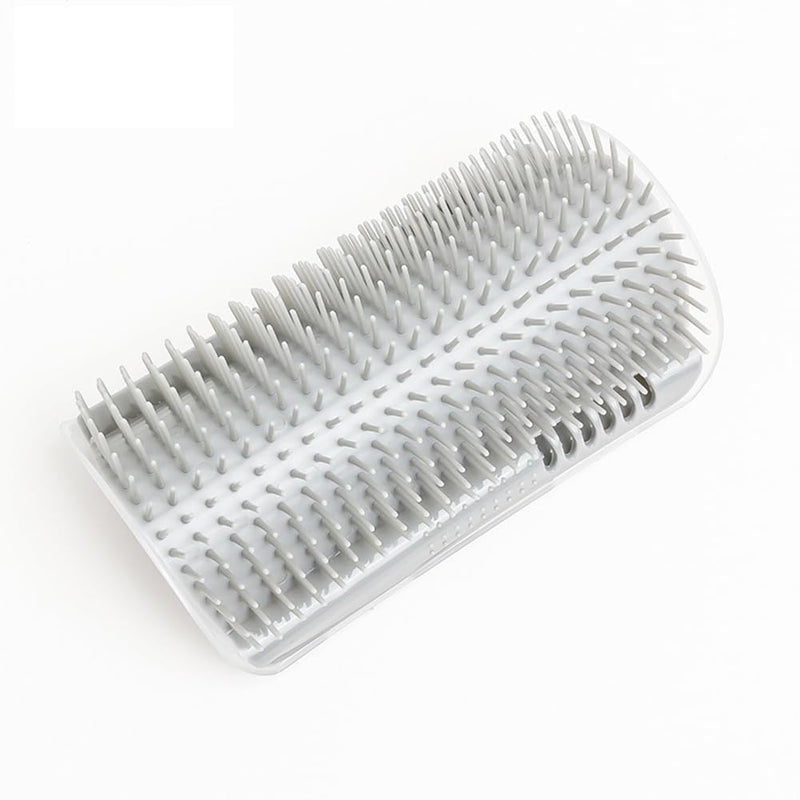 Cat Self Groomer Wall Corner Massage Comb Grooming Brush Soft Rubber Bristles Kitten Massager Tool Fit for Flat Wall Corner Cage and Hand Hold (Gray) Gray - PawsPlanet Australia