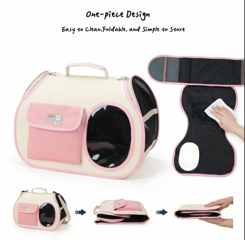 Dog Purse Carrier for Small Dogs-Pet Carrier Purse for Kitty and Puppy Soft Sided Carrier with Breathable Mesh Lightweight Pet Carrier Sling for Outing Travel Vet-Pale Pink Pale Pink One Size