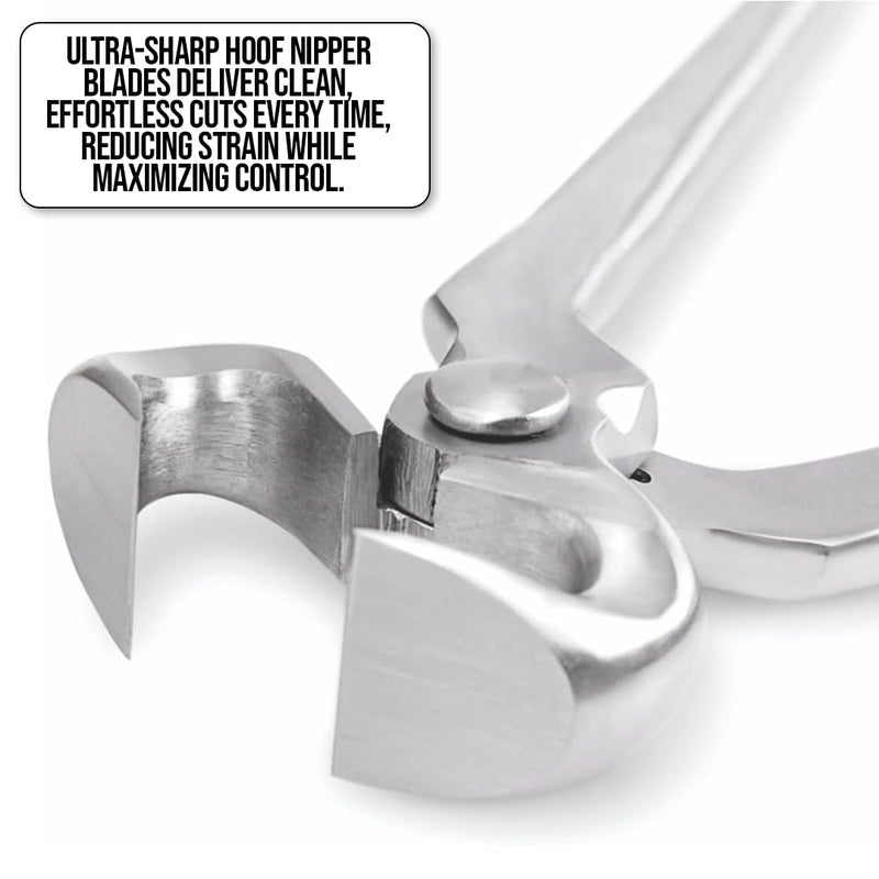 12” Hoof Nipper Spring Loaded Farrier Tool – Vanadium Steel, Dull Finish – Heavy-Duty Horse Hoof Trimming Tool for Farriers, Blacksmiths, Equine Hoof Care, Shoeing, Trimming, and Maintenance