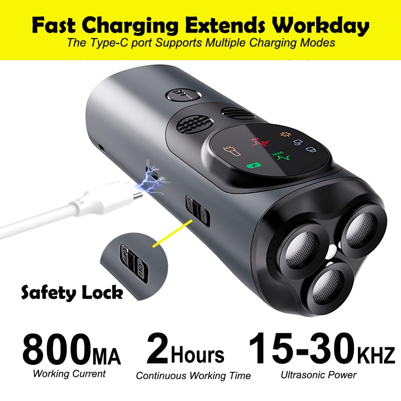Upgrade Anti Barking Device for Dogs, Multi-Function LED Ultrasonic Bark Control with Flashlight/HD Display, Professional Dog Training Tool with 3X Sonic Emitters Ultra - PawsPlanet Australia