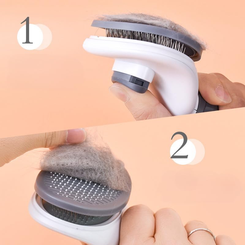 1 PCS Pet Grooming Brush One Click Hair Removal Deshedding Brush for Dogs & Cats,Tangle-Free Detangling Comb with Massage Tips & Pins, Gentle Shedding Tool for Long/Short Hair (Blue) Blue