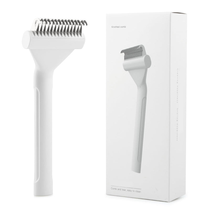 Cat Brush, Pet Hair Removal Tool, Lightweight Deshedding Dog Brush,Cat Brushes for Indoor Cats,Dematting Comb for Dogs Cats,Remove Loose Hair,Pet Grooming Undercoat Rake(White) White - PawsPlanet Australia