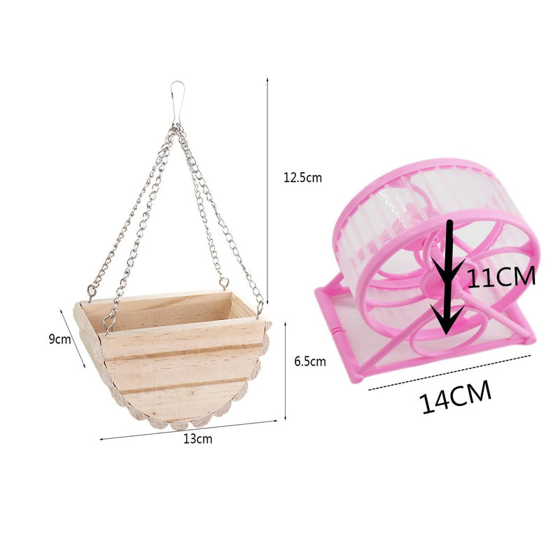 Leadigol Hamster Wooden Swing Toy, Quiet Spinner Hamster Running Wheels,Hamster Chew Toys Pet Hammock Toys Cage Accessories,for Hamsters,Guinea Pig, Mice and Other Small Pets - PawsPlanet Australia