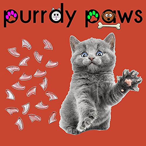 Purrdy Paws 40 Pack Soft Nail Caps for Cat Claws Clear Medium - PawsPlanet Australia