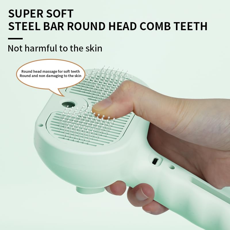 Pet Grooming Brush for Dogs and Cats, Pet Spray Massage Cleaning Tool, Hair Removal Comb, Professional Pets Care Accessory for Long or Short Haired Cats Hair Brush (Green) Green