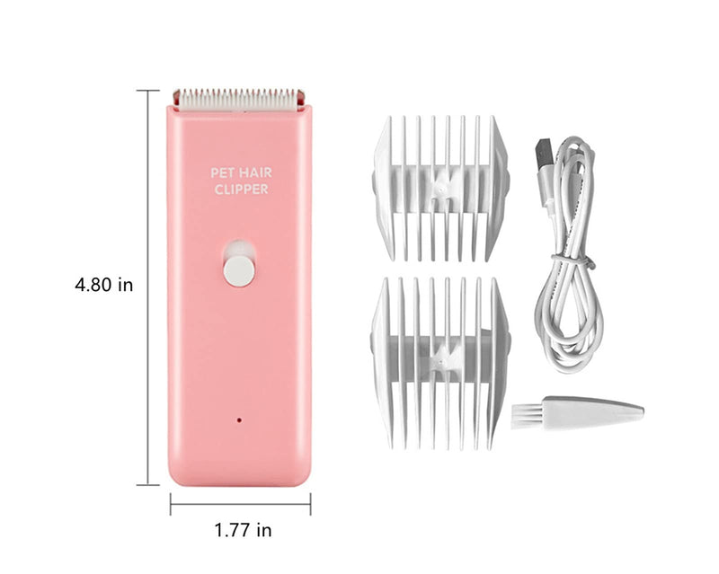 Dog Clippers,Quiet Washable USB Rechargeable Cordless Dog Grooming Kit,Electric Pets Hair Trimmers Shaver Shears for Dogs and Cats Pink