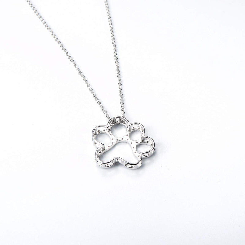 ONEFINITY Paw Print Necklace Sterling Silver Dog Paw Necklace Pet Cat Dog Paw Pendant Jewelry for Women