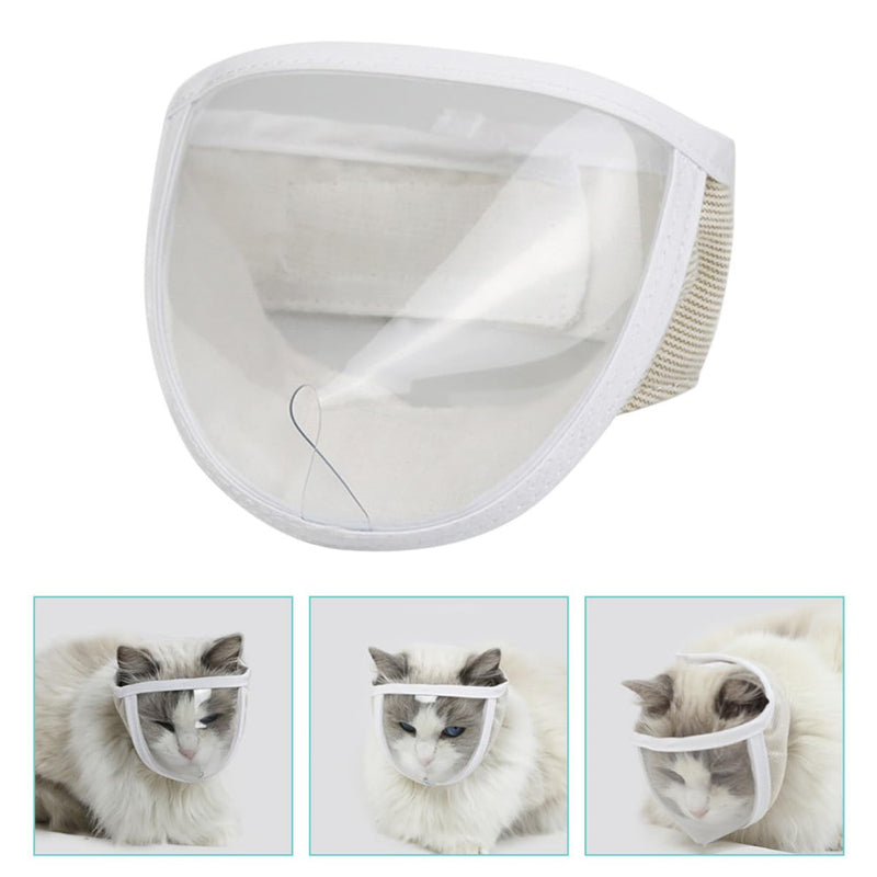 Transparent cat muzzle headgear, breathable, made of plastic, with a 20-25cm head circumference and easy to store, for the care of kittens and cats