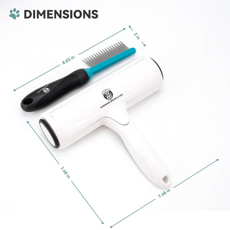 SheddEase Groom & Care Reusable Dog & Cat Hair Remover for Furniture, Couch, Carpet | Deshedding Comb for Shedding, All-in-One Pet Hair Remover & Grooming Comb Kit - PawsPlanet Australia