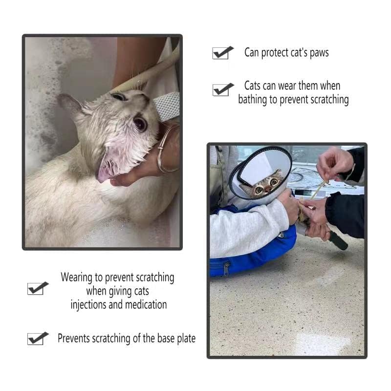 Pack of 4 Adjustable Cat Mesh Shoes, Breathable Paw Protection, Suitable as Anti-Scratch Boots for Bathing & Nail Care (Size M)