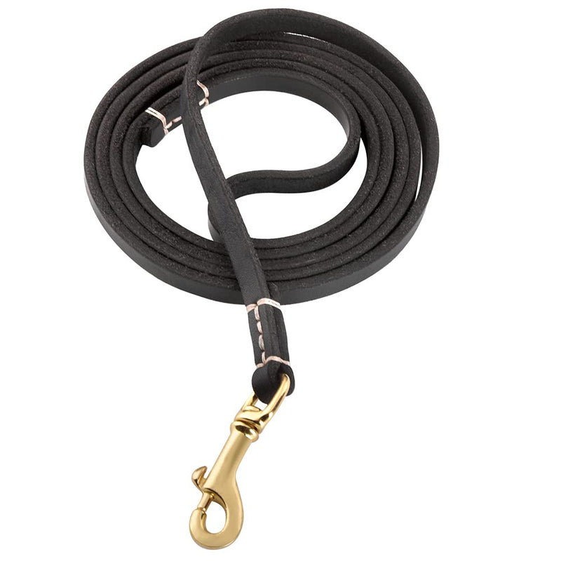 4FT / 5FT / 6FT Geninue Leather Leash for Small to Medium Dogs Training and Walking - Color Black/Brown 6 FT - PawsPlanet Australia