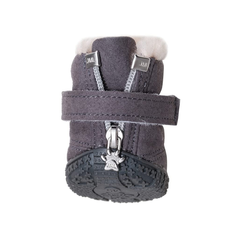 Hdwk&Hped Snow Dog Boots Warm Fleece Dog Winter Booties Anti-Slip Pet Shoes for Small Medium Dog Cat (Grey, #5) Grey